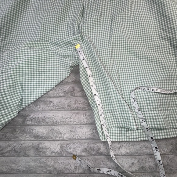 Polo Ralph Lauren Shorts Men's 42 Green White Gingham‎ Check 10" Inseam Preppy - Picture 2 of 6